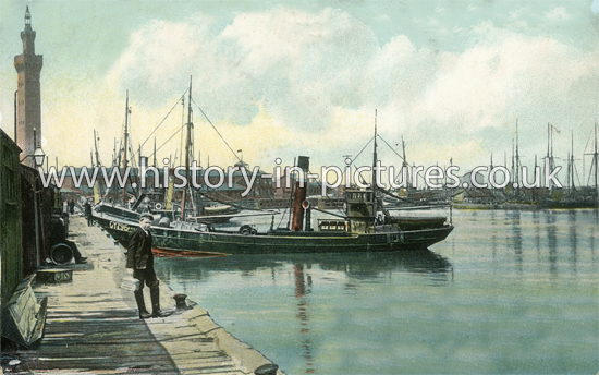 Fish Docks and Harbour, Grimsby, Lincolnshire. c.1908